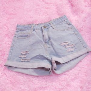 High Waist Mom Jean Shorts